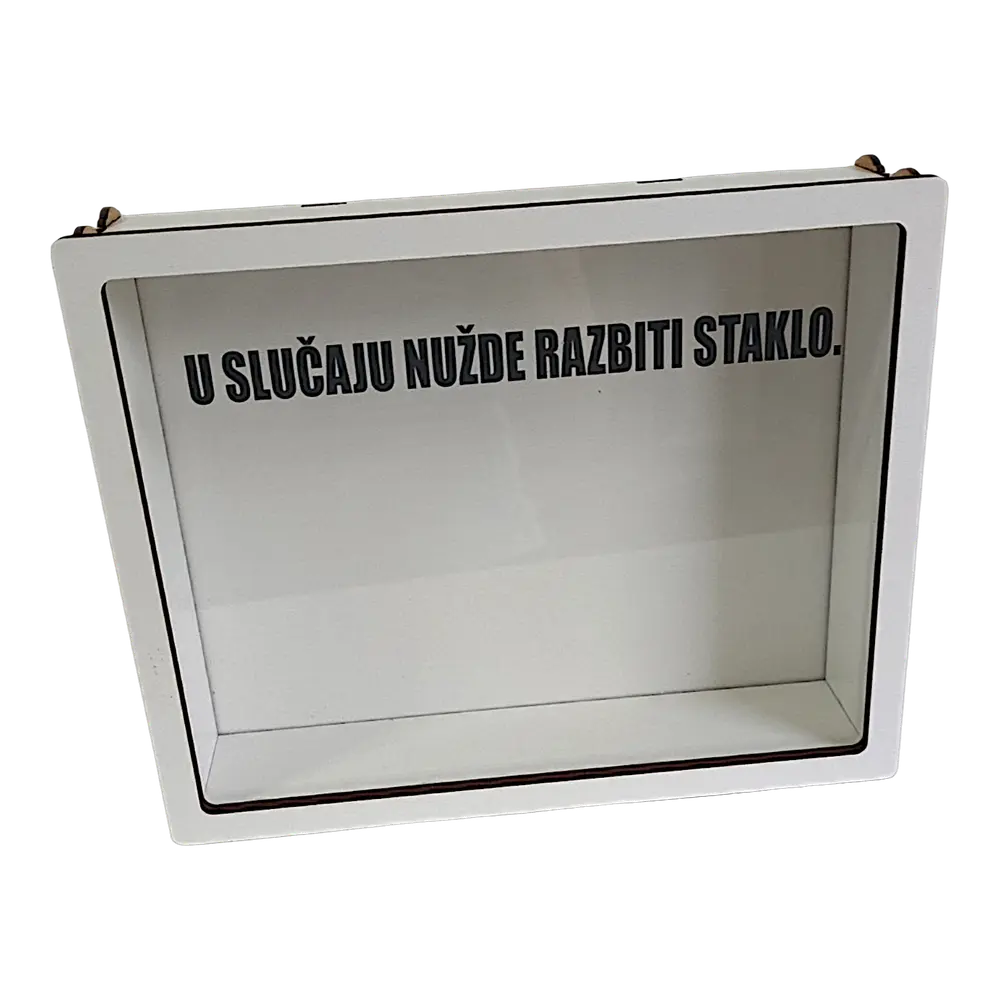 3D Kutija za poklon „U slučaju nužde razbiti staklo” – Personalizirani šaljivi poklon okvir - slika 2