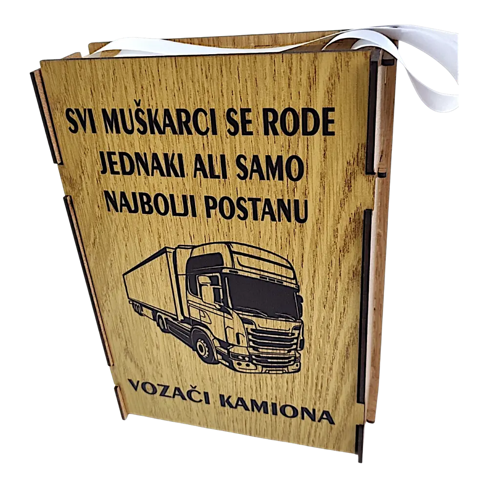 Drvena kutija sa flašom personalizacija po zelji Model: Klasik