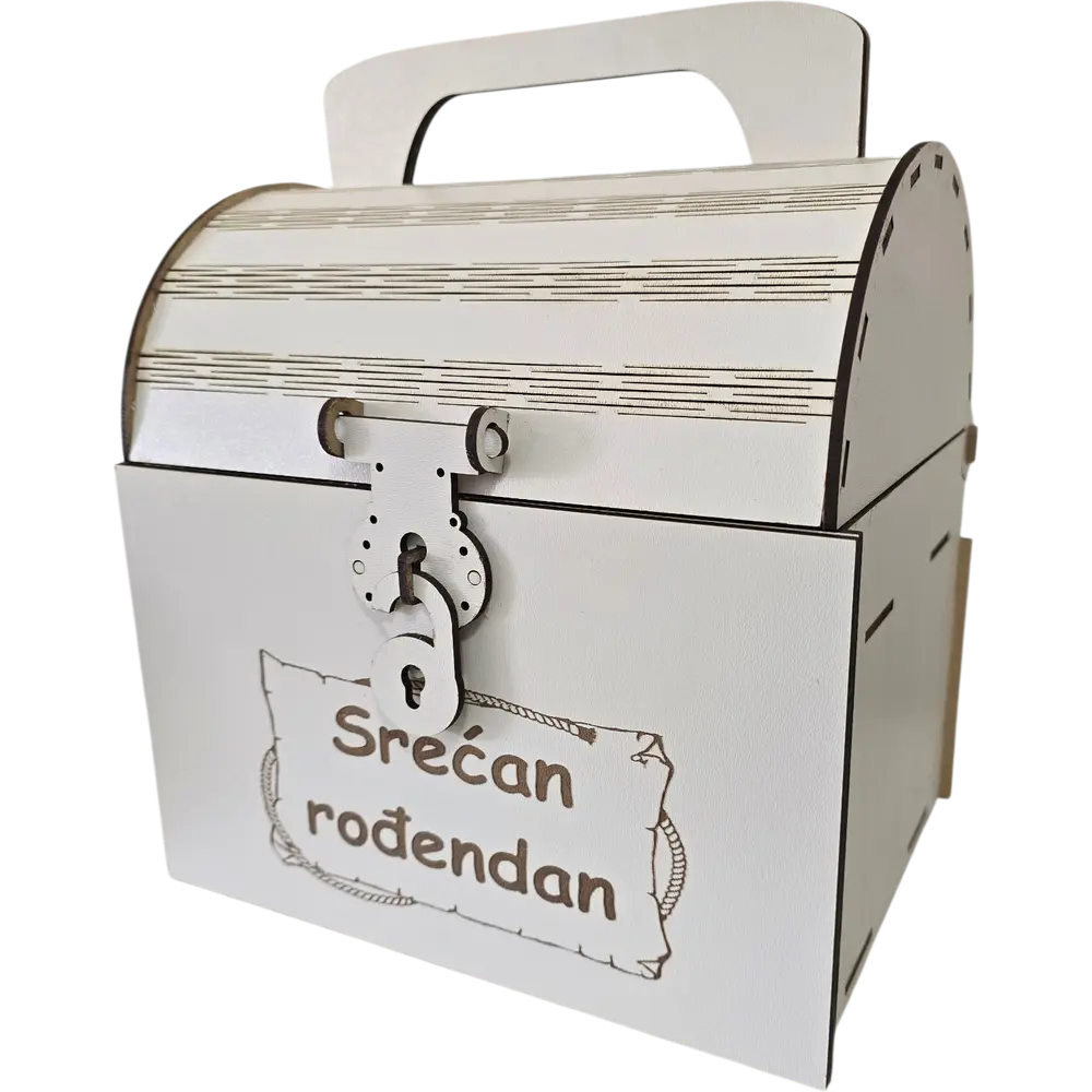 Drveni "Koferče" Set – Flaša i 6 Čašica - slika 2