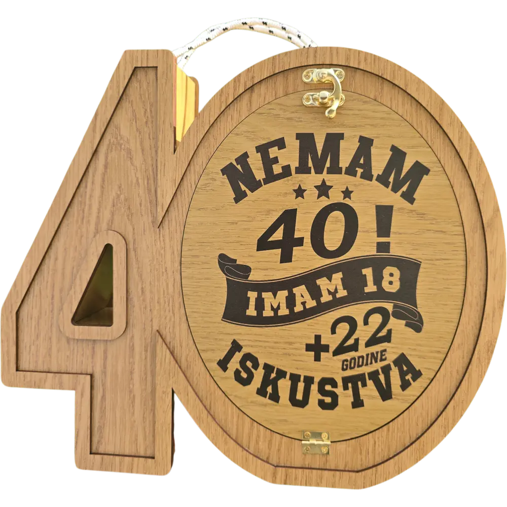 Mini bar kutija u obliku broja 40 poklon za rođendan, godisnjice