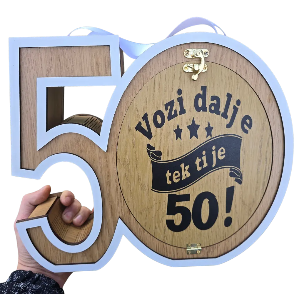 Mini bar kutija u obliku broja 50 poklon 