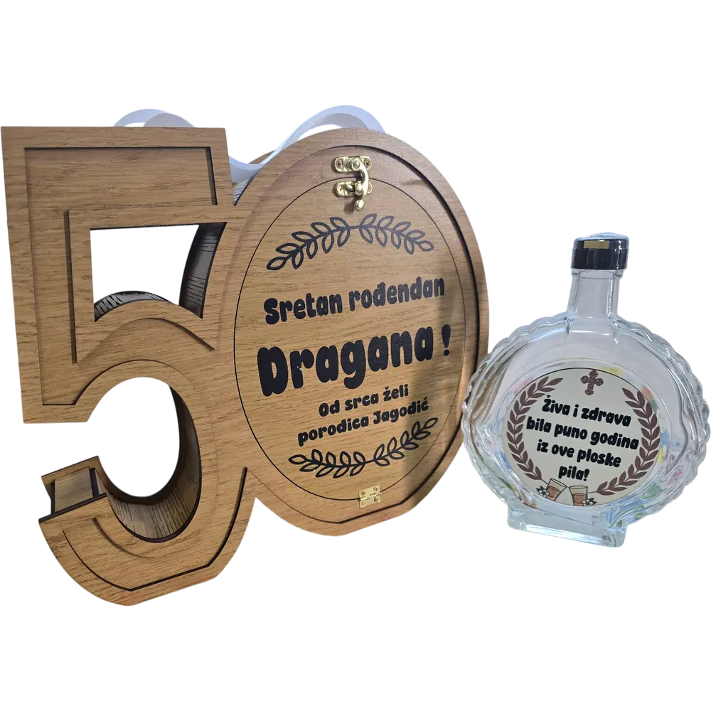 Mini bar kutija u obliku broja 50 poklon 