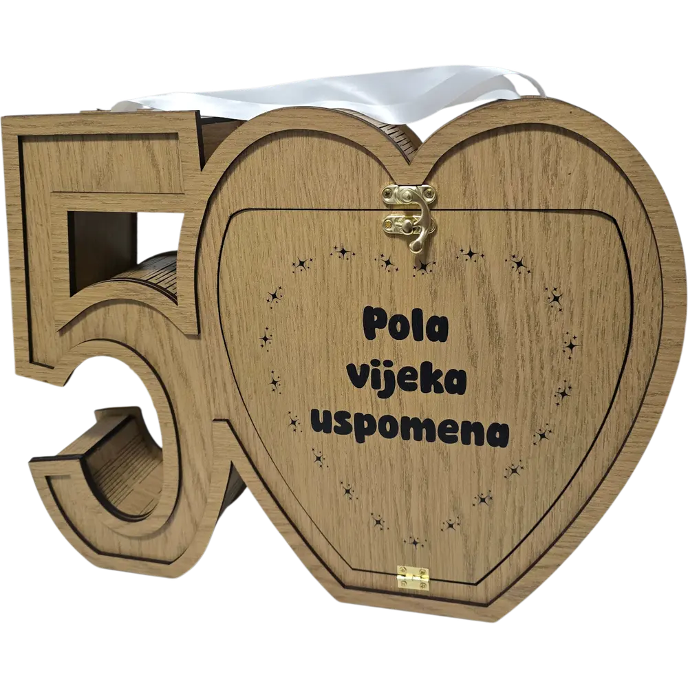Mini bar kutija u obliku broja 50 - srce