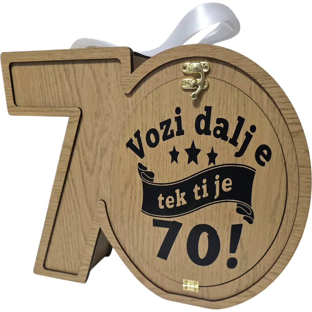 Mini bar kutija u obliku broja 70 poklon za rođendan, godisnjice