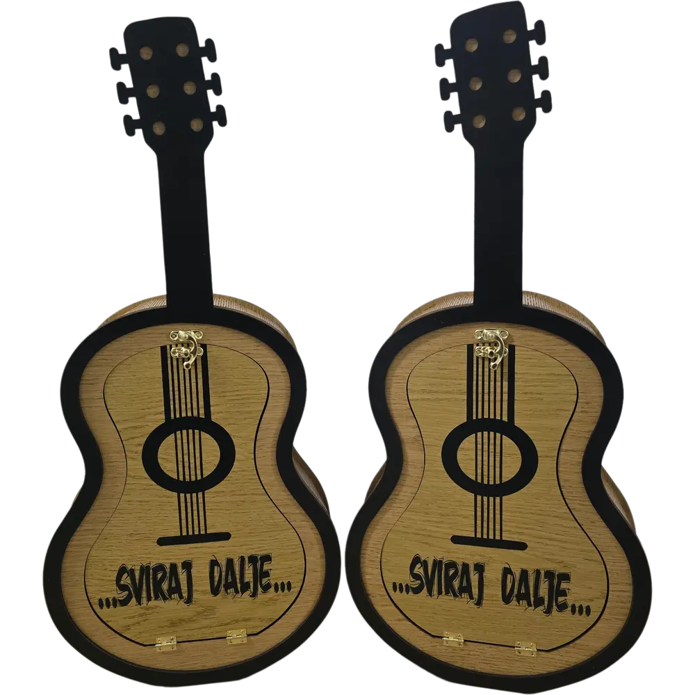 Personalizovana kutija za piće "Gitara" – Poklon set sa gravurom