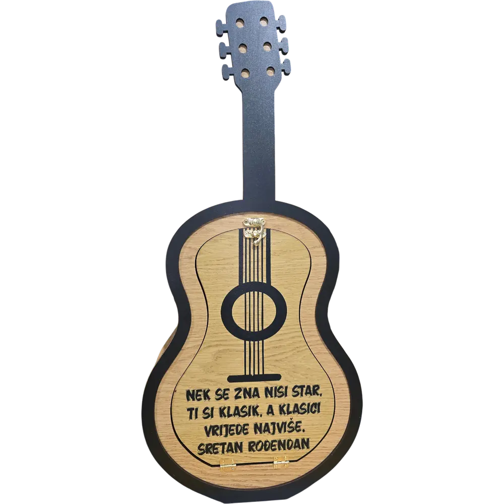 Personalizovana kutija za piće "Gitara" – Poklon set sa gravurom - slika 4