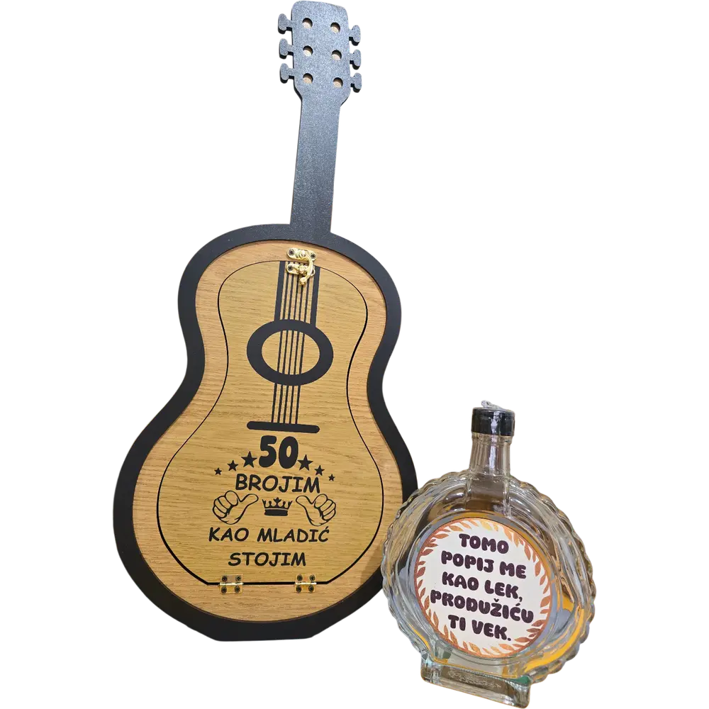 Personalizovana kutija za piće "Gitara" – Poklon set sa gravurom
