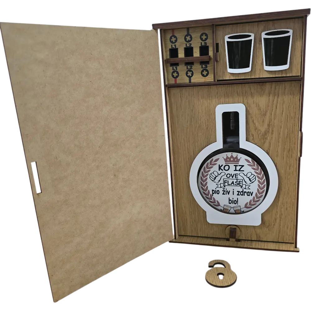 Mini-bar savrsen poklon za električare, flaša i sve čašice u setu - slika 4