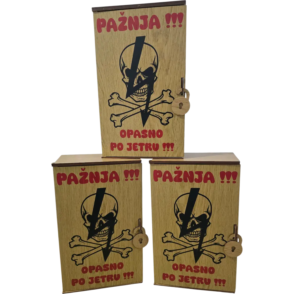 Mini-bar savrsen poklon za električare, flaša i sve čašice u setu