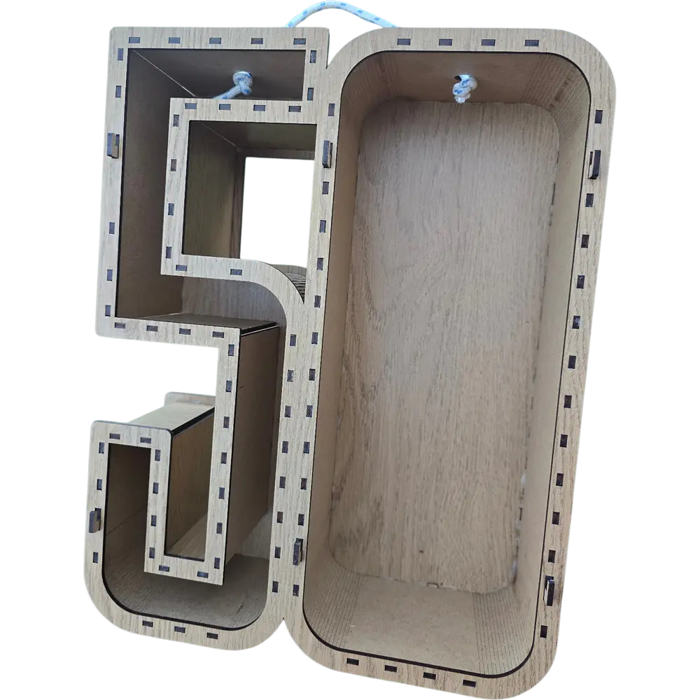 Personalizovana kutija za vino u obliku broja 50  za vino  - slika 3