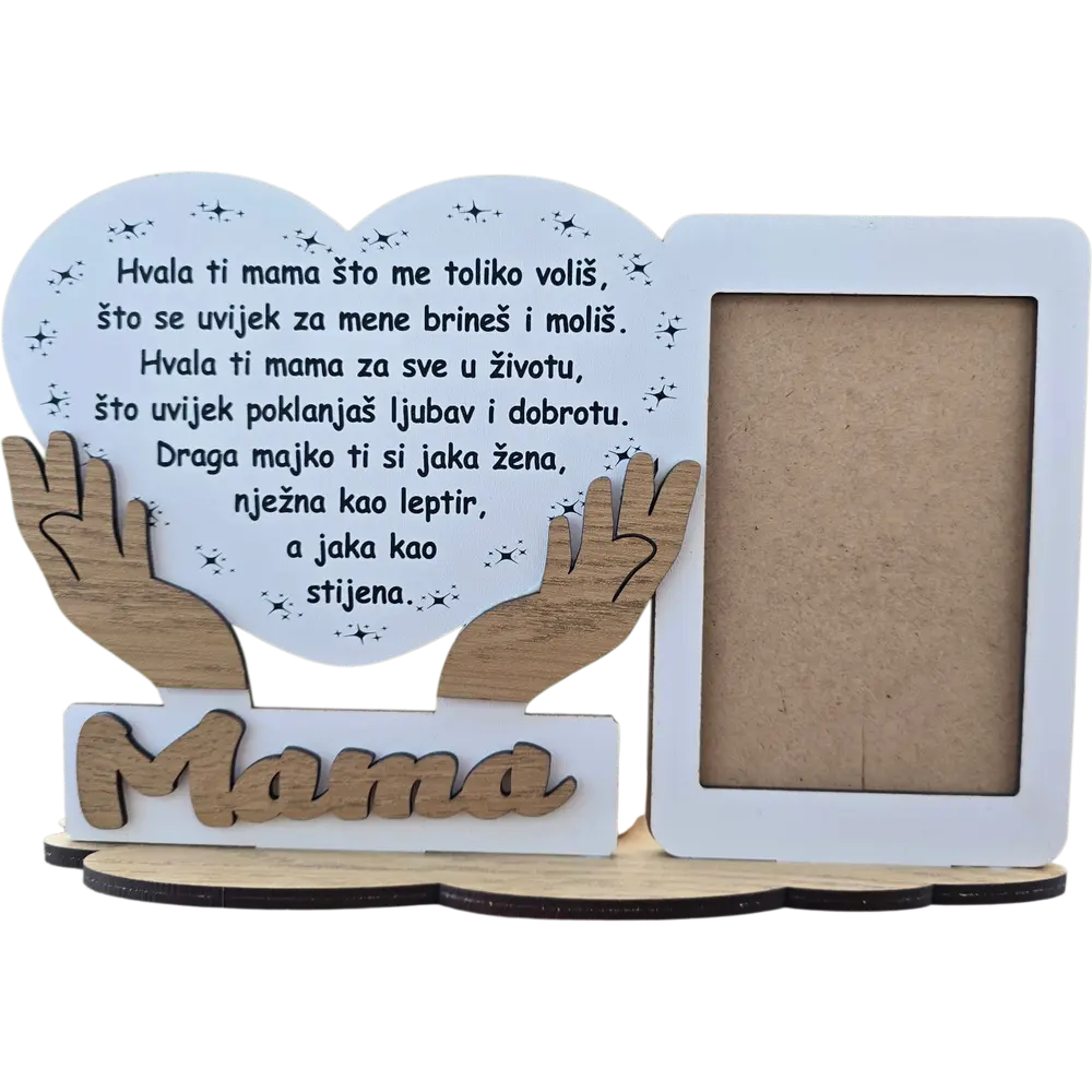 Personalizovani drveni stalak sa ramom za fotograviju