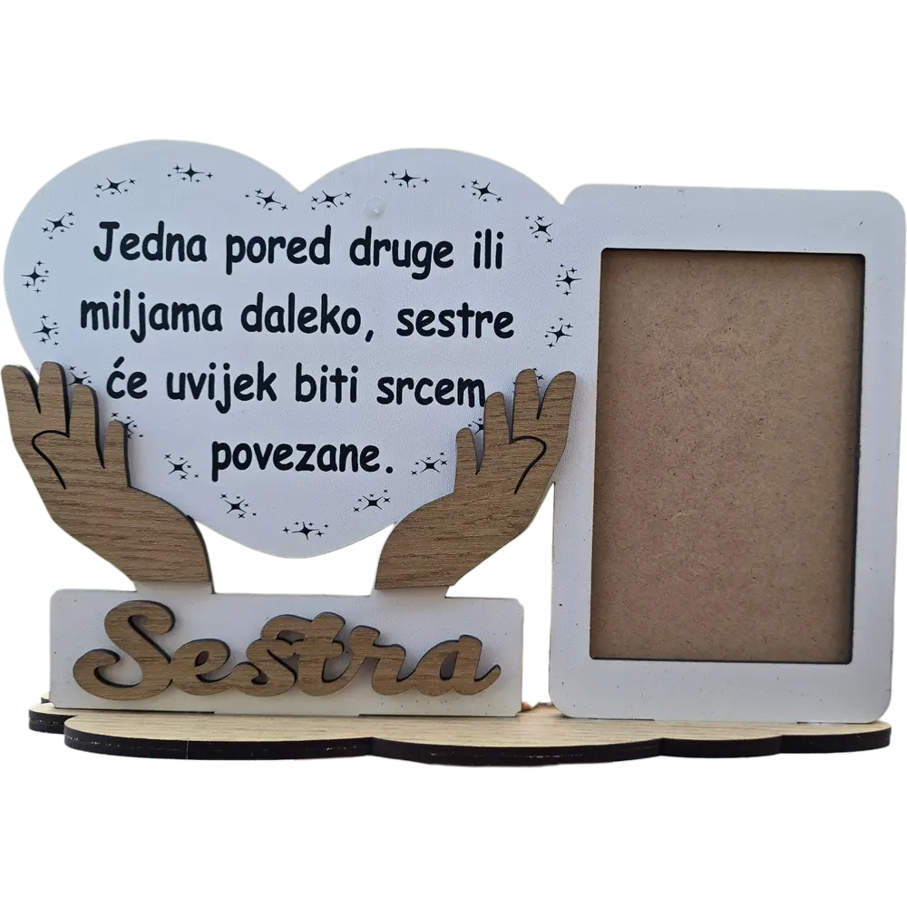 Personalizovani drveni stalak sa ramom za fotograviju