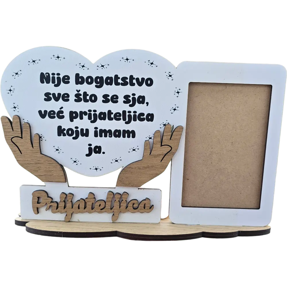 Personalizovani drveni stalak sa ramom za fotograviju