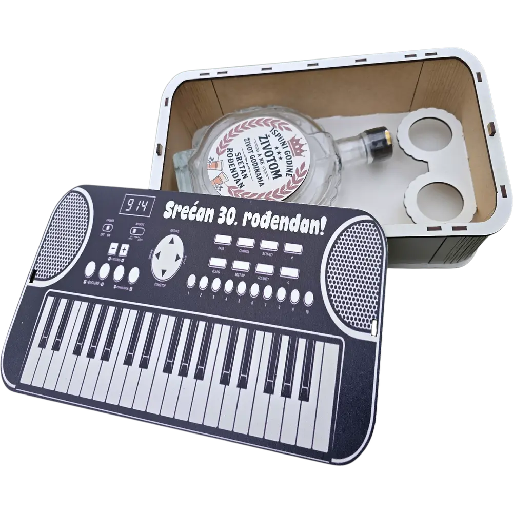 Poklon set za prave klavijaturiste. Set sa dve čašice i flašom - slika 3