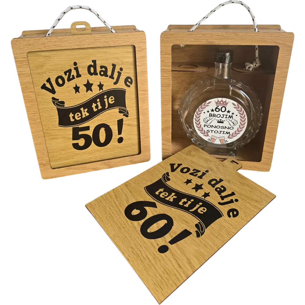 Poklon za penziju, rođendan, 50, 60, kum, useljenje