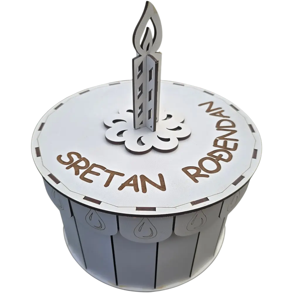 Rođendanska kutija u obliku torte sa brojem (Personalizovano) - slika 3